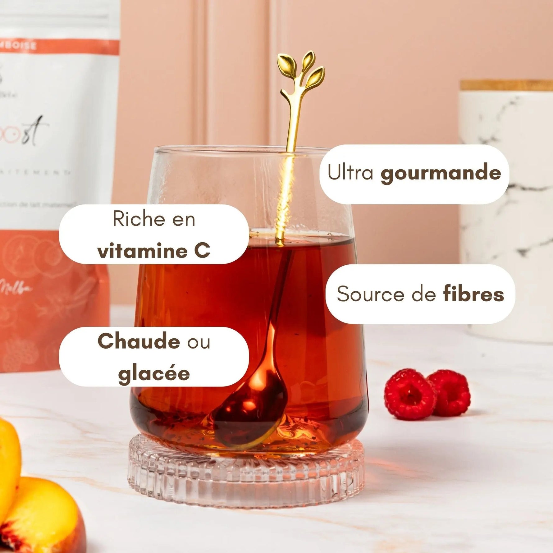 Teaboost Pêche melba bio - Allaitement NEA MAMA