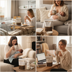 Moments du quotidien avec ChocoBoost NEA MAMA pendant l’allaitement et la reprise du travail