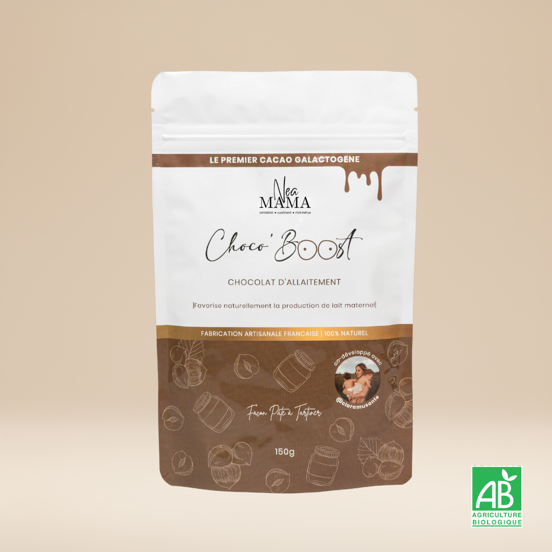 ChocoBoost pâte à tartiner NEA MAMA – cacao galactogène gourmand pour l’allaitement