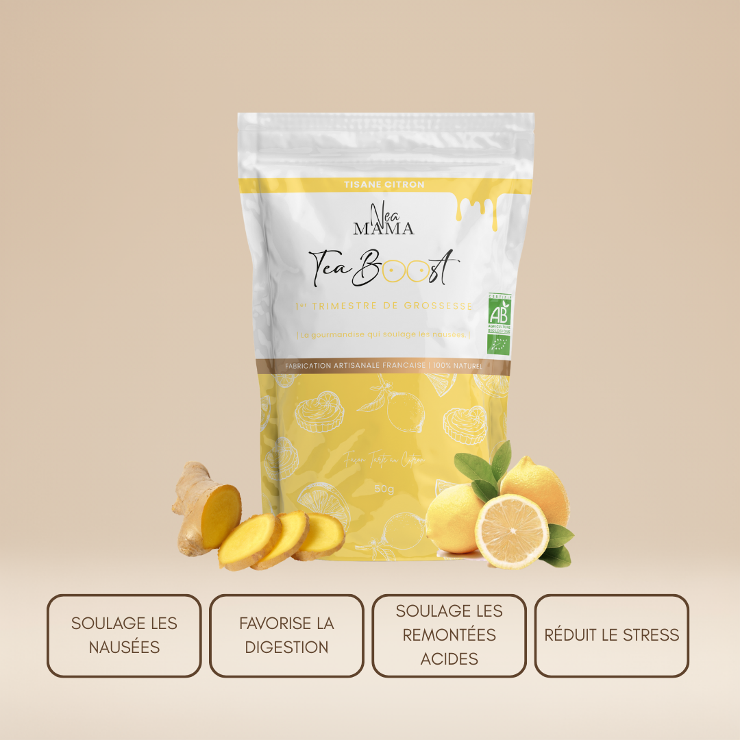Tisane grossesse citron NEA MAMA intégrée au quotidien des femmes enceintes