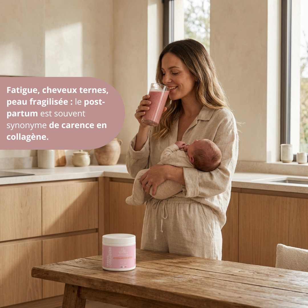 Femme enceinte consommant du collagène pré et postnatal NEA MAMA