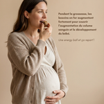 Energy ball Boost de fer NEA MAMA avec spiruline, dattes et avoine, source de fer, magnésium et vitamine C.