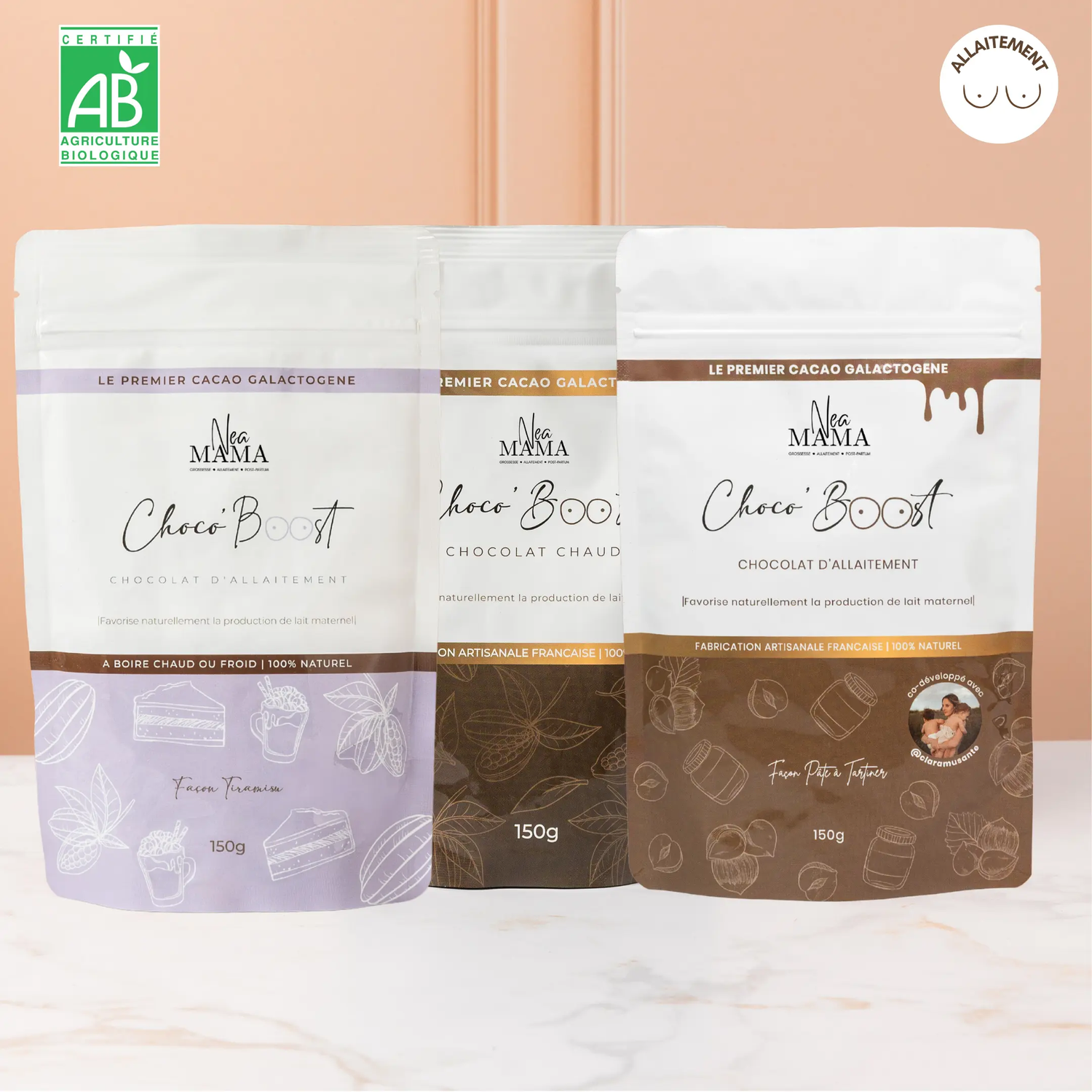 Cacao d'allaitement : trio chocoboost bio I NEA MAMA Nea Mama